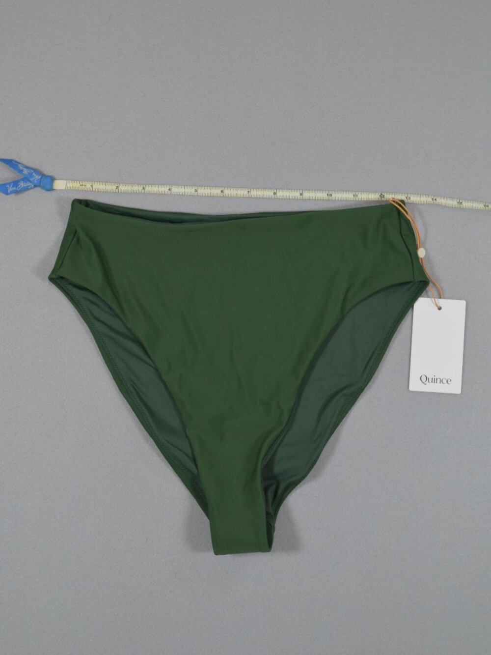 Quince Italian High Waist High Thigh Bikini Bottom Palm L NWT